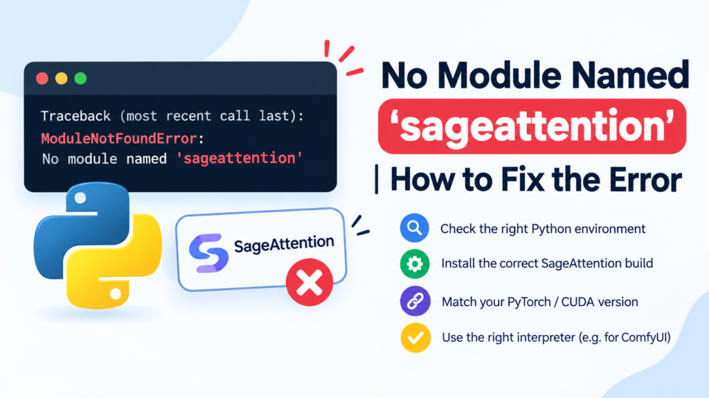 No Module Named 'sageattention' | How to Fix the Error
