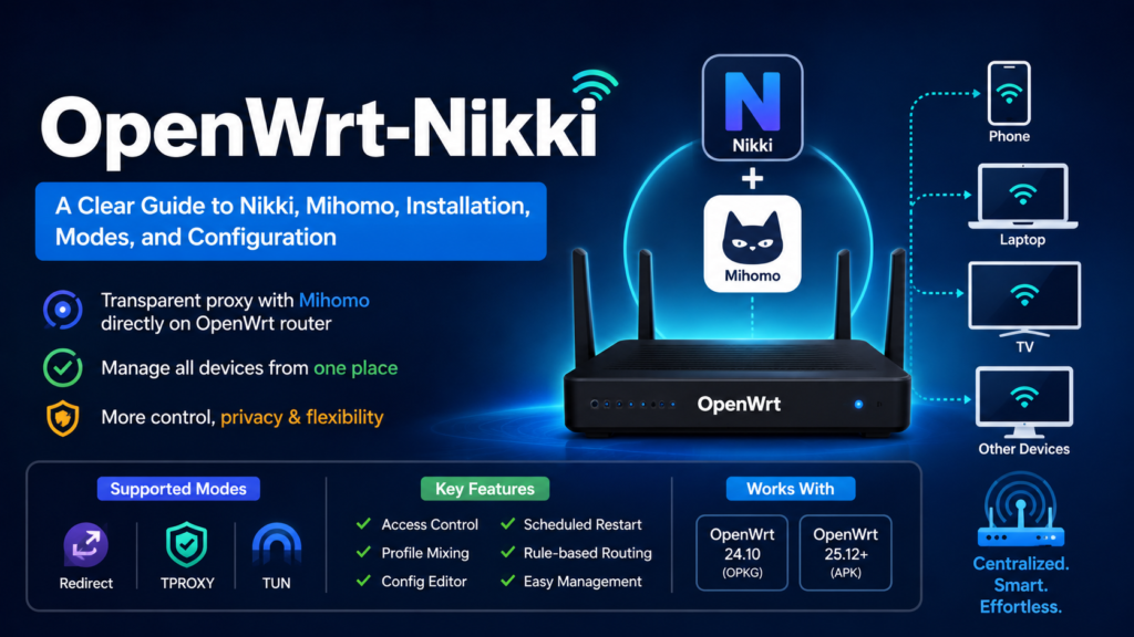 OpenWrt-Nikki | A Clear Guide to Nikki, Mihomo, Installation, Modes, and Configuration