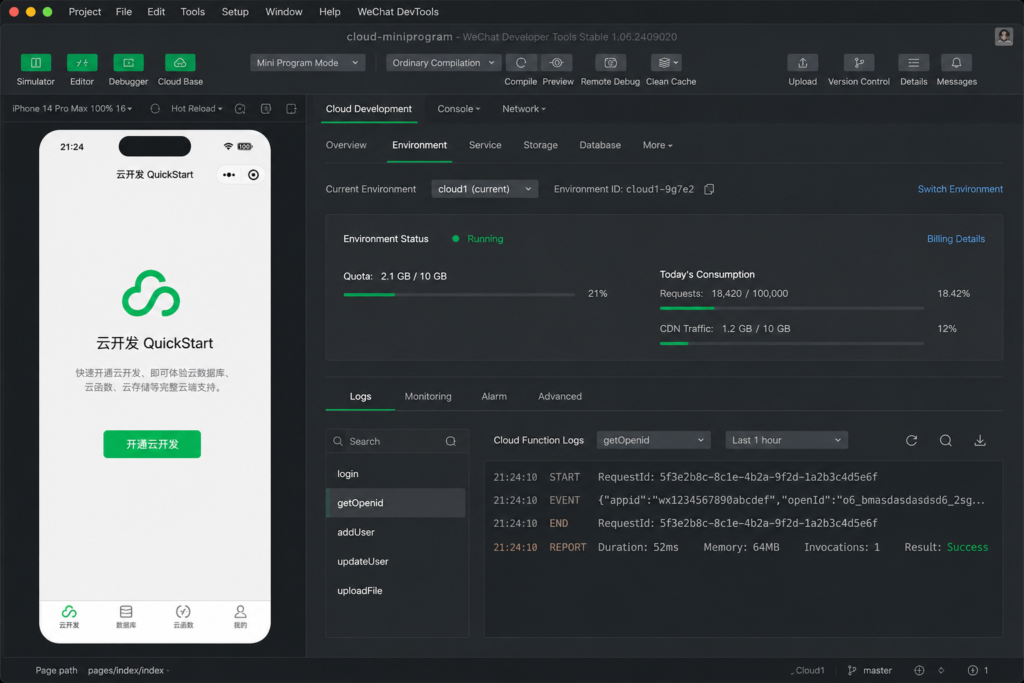 WeChat MiniProgram Cloud Development Local Emulator Docker 2024