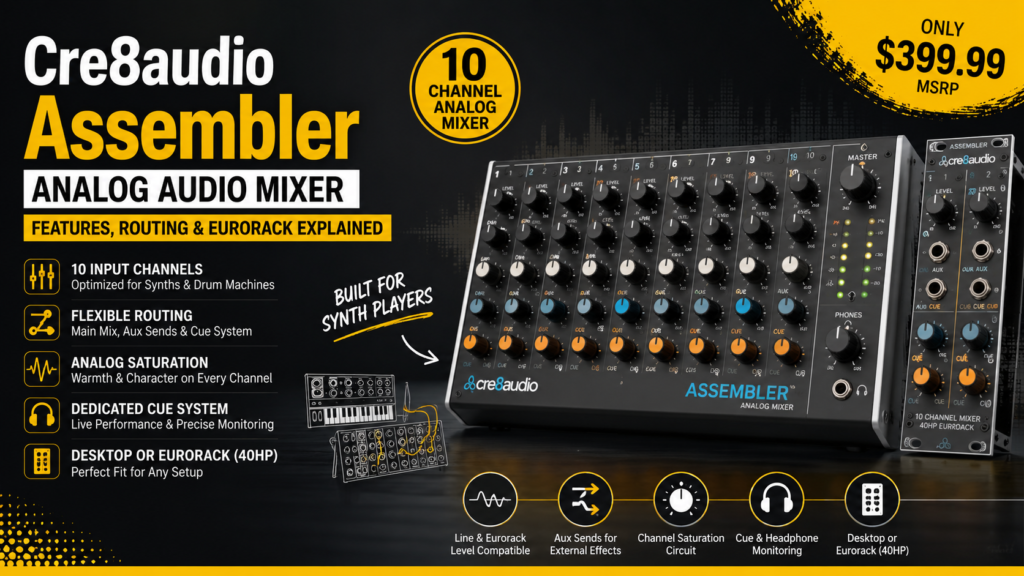 Cre8audio Assembler Analog Audio Mixer | Features, Routing and Eurorack