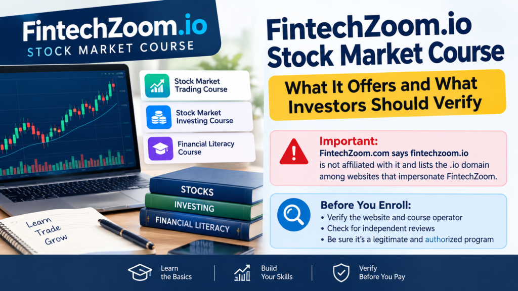 FintechZoom.io Stock Market Course | What It Offers and What Investors Should Verify FintechZoom.io Stock Market Course | What It Offers and What Investors Should Verify