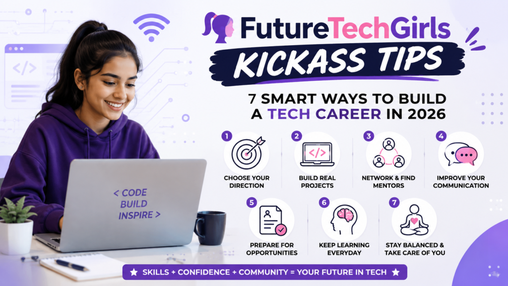 FutureTechGirls Kickass Tips | 7 Smart Ways to Build a Tech Career in 2026 FutureTechGirls Kickass Tips | 7 Smart Ways to Build a Tech Career in 2026
